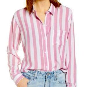 Rails Mauve and White Striped Shirt